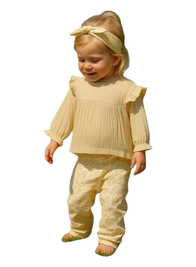 ديركجي مجموعة من 3 - بلوزة وليقنز مع طوق رأس